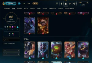 Prata 4 com TODOS os Champs e 88 Skins ( ADC / SUP / MID ) - League of Legends LOL