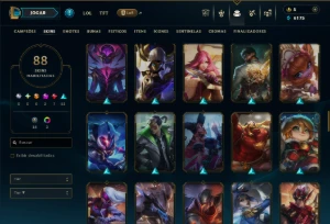 Prata 4 com TODOS os Champs e 88 Skins ( ADC / SUP / MID ) - League of Legends LOL