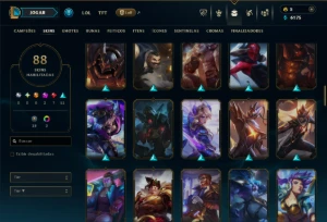 Prata 4 com TODOS os Champs e 88 Skins ( ADC / SUP / MID ) - League of Legends LOL