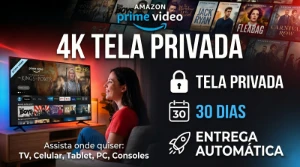 PRIME VÍDEO 4K - Tela privada por 30 dias + Automático - Assinaturas e Premium