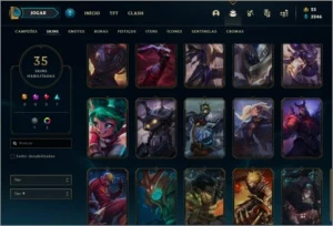 Conta ouro 4 com 35 skins e 97 champs - League of Legends LOL