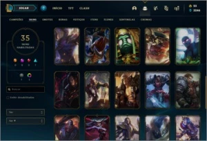 Conta ouro 4 com 35 skins e 97 champs - League of Legends LOL