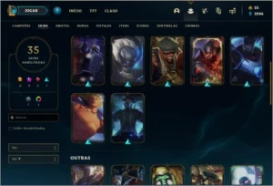 Conta ouro 4 com 35 skins e 97 champs - League of Legends LOL