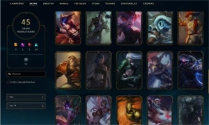 Conta Main Yasuo Caindo Com Plat 2 Menos 45 Skins - League of Legends LOL