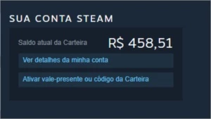 conta steam com saldo de 400 reais