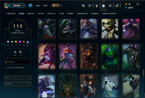 Unranked com 140 Champs e 114 Skins ( SUP / ADC / JG ) - League of Legends LOL