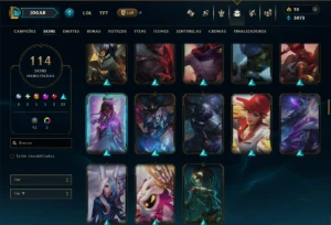 Unranked com 140 Champs e 114 Skins ( SUP / ADC / JG ) - League of Legends LOL