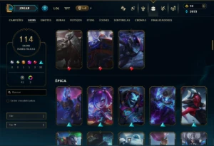 Unranked com 140 Champs e 114 Skins ( SUP / ADC / JG ) - League of Legends LOL