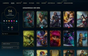 [Entrega Automática] Conta Lol Ouro, 56 Skins, 2 Lendárias - League of Legends