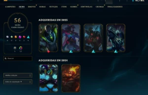 [Entrega Automática] Conta Lol Ouro, 56 Skins, 2 Lendárias - League of Legends