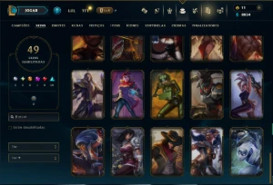 Unranked com 70 Champs e 49 Skins ( MID / ADC ) - League of Legends LOL