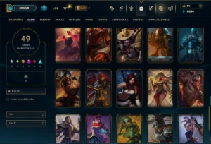Unranked com 70 Champs e 49 Skins ( MID / ADC ) - League of Legends LOL