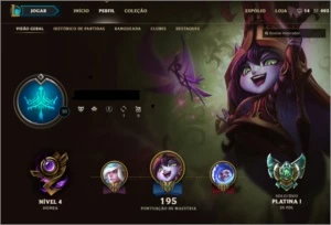 Conta lol Platina I 86 Campeões + 29 Skin Ryze Triunfante - League of Legends