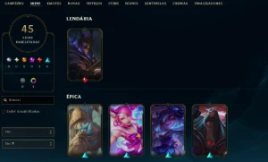 [Entrega Automática] Lol Ouro, 45 Skins, 1 Lendária do Zed - League of Legends