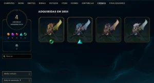 [Entrega Automática] Lol Ouro, 45 Skins, 1 Lendária do Zed - League of Legends