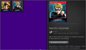 Cartas raras do Jump Force - Steam