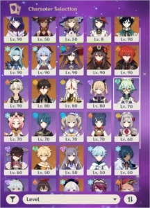 CONTA GENSHIN IMPACT - AR57 - 10 personagens 5* - 8 armas 5*