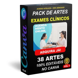 Pack Canva Exames Clínicos - 38 Artes Editáveis - Serviços Digitais