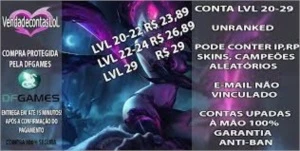 Conta Smurf LeagueOfLegends Unranked Aleatorio - League of Legends LOL