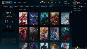Conta Prata I  - 397 skins - Todos os campeões - Level 296 - League of Legends LOL