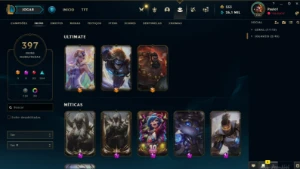 Conta Prata I  - 397 skins - Todos os campeões - Level 296 - League of Legends LOL