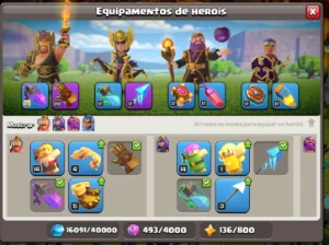 Cv 14 bem upado, muitos visuais e gemas - Clash of Clans