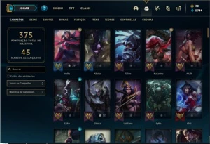 Conta bronze 1 com 121 Champs e 96 Skins - League of Legends LOL
