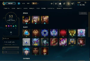 Diamante 4 com 35 Champs e 7 Skins - League of Legends LOL