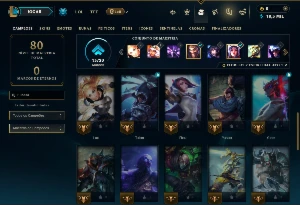 Diamante 4 com 35 Champs e 7 Skins - League of Legends LOL