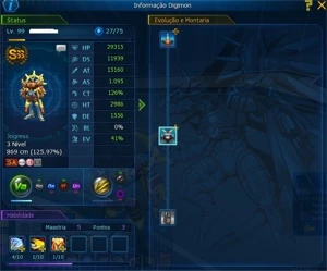 Conta Susanoo Fang LADMO omegamon - Digimon Masters Online