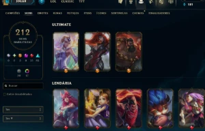 Conta LOL Level 473 - Ouro 1 - 212 SKINS - FULL ACESSO - League of Legends