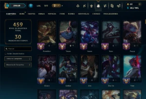 Unranked com TODOS os Champs e 119 Skins ( MID / JG / ADC ) - League of Legends LOL