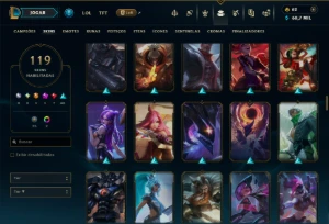 Unranked com TODOS os Champs e 119 Skins ( MID / JG / ADC ) - League of Legends LOL