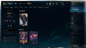 CONTA LOL LVL 385 COM 201 SKINS FULL CAMPEOES - League of Legends