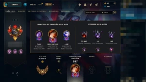 CONTA LOL LVL 385 COM 201 SKINS FULL CAMPEOES