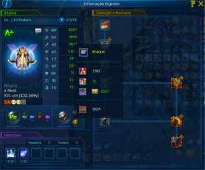[LADMO] Conta com AOA - Server ALPHAMON - Digimon Masters Online