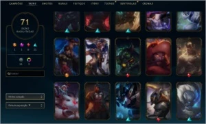Conta LOL Diamante IV com 71 skins e 90 campeões - League of Legends