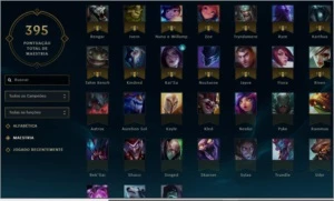 Conta League of Legends, lvl 115, todos campeões, 150 skins LOL