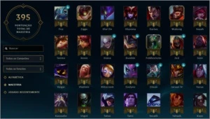 Conta League of Legends, lvl 115, todos campeões, 150 skins LOL