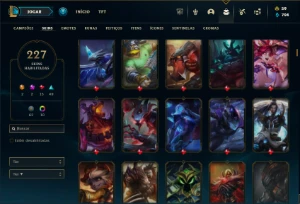 Bronze 4 com TODOS os champs e 227 Skins ( MAIN JG ) - League of Legends LOL