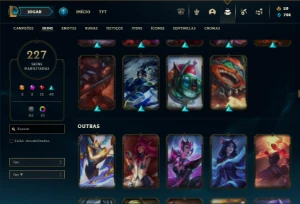 Bronze 4 com TODOS os champs e 227 Skins ( MAIN JG ) - League of Legends LOL