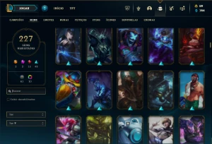 Bronze 4 com TODOS os champs e 227 Skins ( MAIN JG ) - League of Legends LOL