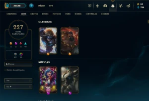 Bronze 4 com TODOS os champs e 227 Skins ( MAIN JG ) - League of Legends LOL