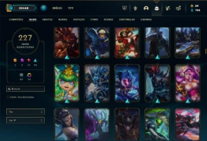 Bronze 4 com TODOS os champs e 227 Skins ( MAIN JG ) - League of Legends LOL