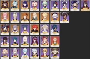 CONTA GENSHIN AR59✨HUTAO(C1)+HOMA, SHOGUN(C2), YAE+KAGURA✨ - Genshin Impact