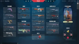 conta com varias skins de faca - Valorant