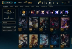 Unranked com 50 Champs e 12 Skins ( MAIN ADC ) - League of Legends LOL