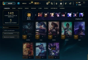 Unranked com 50 Champs e 12 Skins ( MAIN ADC ) - League of Legends LOL