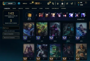 Unranked com 50 Champs e 12 Skins ( MAIN ADC ) - League of Legends LOL