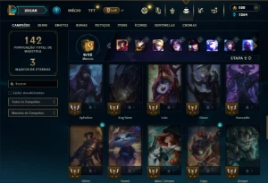 Unranked com 50 Champs e 12 Skins ( MAIN ADC ) - League of Legends LOL